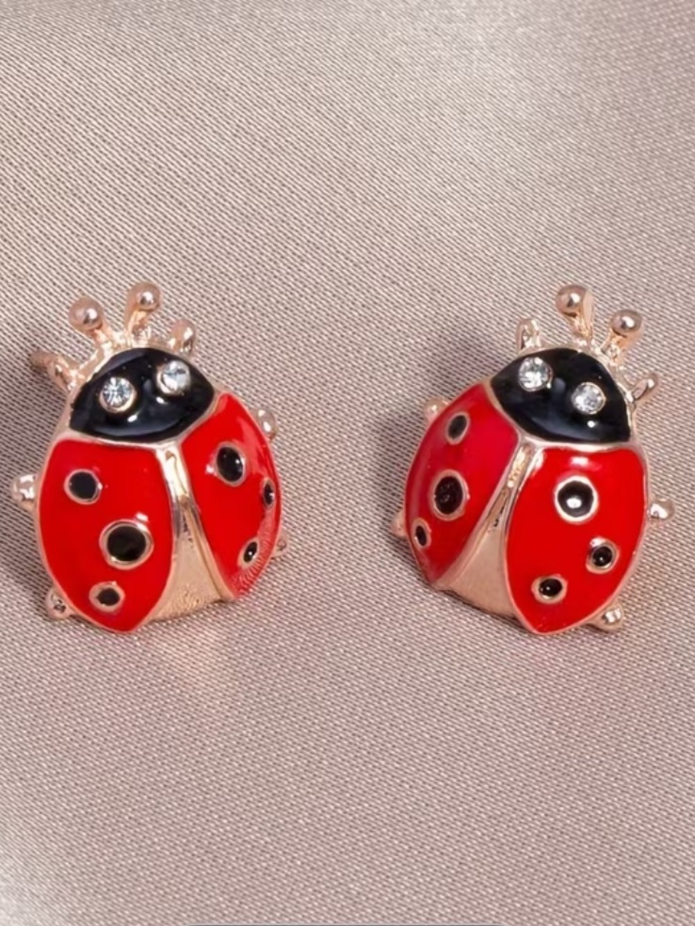 New Red Ladybug Stud Earrings